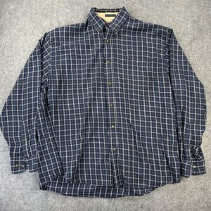 Wrangler Hero Shirt Mens Large Blue Plaid Button Down Long Sleeve Cotton Casual